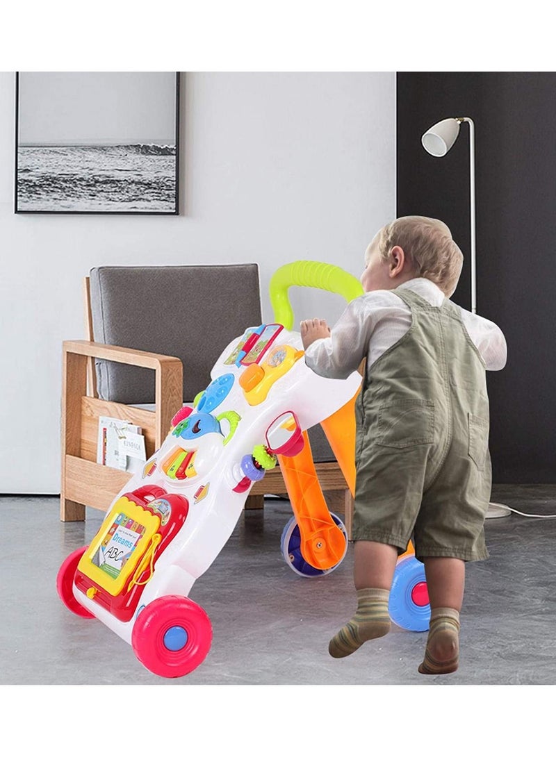 HUNGER Sit-to-Stand Learning Walker Tenlso Baby Walking Toys,Push Pull Toys - Adjust Speed, Non-Slip, Prevention O-Leg With Music,Mirror,Book  - Image 3