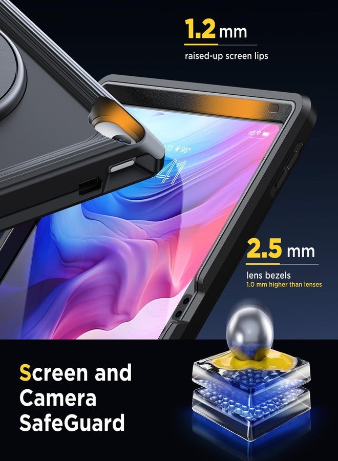 TSQQST iPad 10th Generation Case 2022 10.9 Inch with Screen Protector for Kids | iPad 10 Case with 360 Rotating Stand + Hand Shoulder Strap | Heavy Duty Rugged Silicone Case for iPad 10th Gen | Black - Image 4