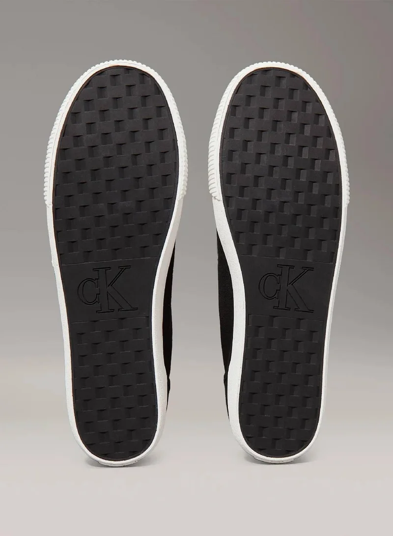 Calvin Klein Jeans Ck Black/Bright White Canvas Low Profile Trainers for Men | Best Price UAE