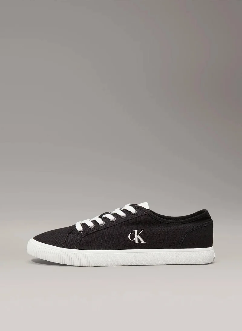 Calvin Klein Jeans Ck Black/Bright White Canvas Low Profile Trainers for Men | Best Price UAE