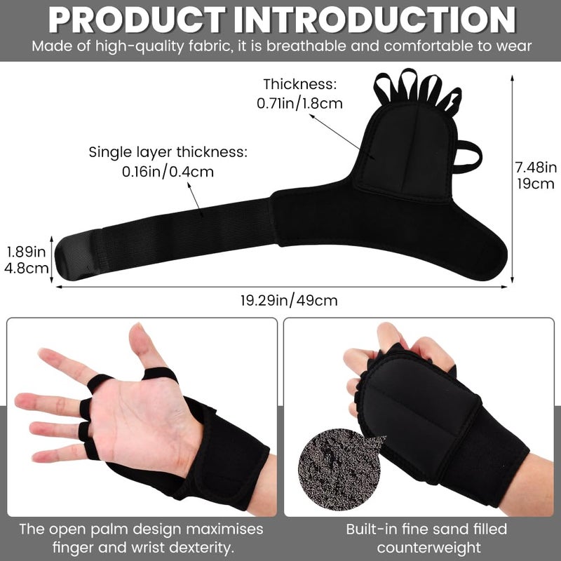 Counterweight tremor relief gloves (pair): Adjustable counterweight helps Parkinson's patients stabilize their hands, with breathable writing counterweight and hand strength training functions - Image 2