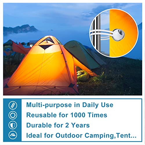 Kinzomor Bungee Balls 9 Inch, 50 PCS White Tarp Bungee with Balls Heavy Duty Tarp Tie Downs for Camping, Shelter, Cargo, Projector Screen, Tent Poles with UV Resistant - Image 4