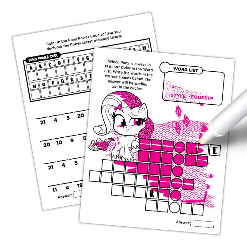 my little Pony كتاب تلوين لعبة Imagine Ink من My Little Pony هاسبرو 20 صفحة مع 1 قلم غير فوضوي 49934 بندون - Image 2