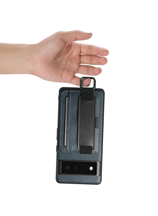 Suteni Case For Googel Pixel 6 H13 Card Wallet Wrist Strap Holder PU Phone Case - Image 5