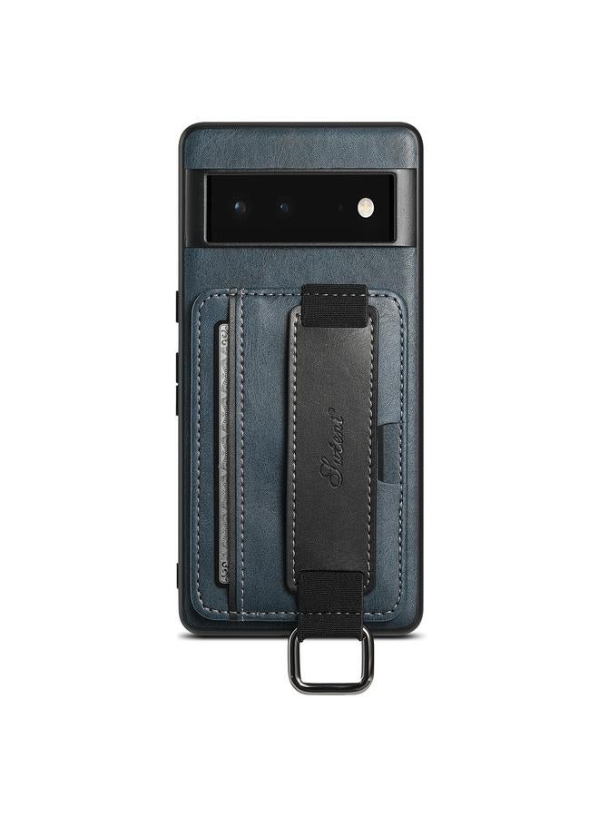 Suteni Case For Googel Pixel 6 H13 Card Wallet Wrist Strap Holder PU Phone Case - Image 2
