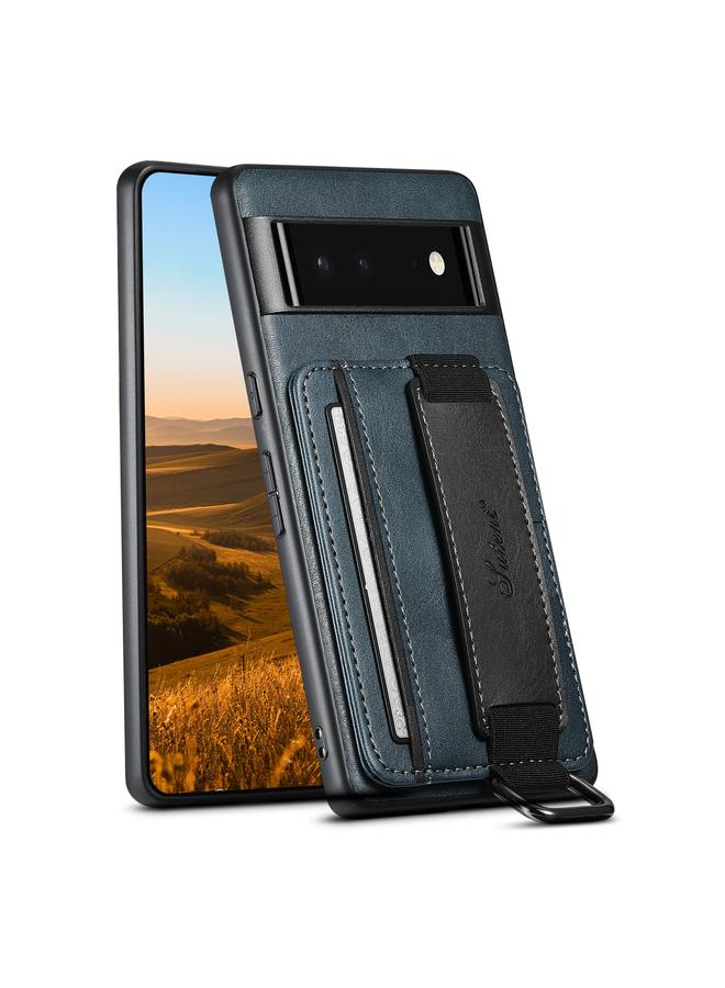 Suteni Case For Googel Pixel 6 H13 Card Wallet Wrist Strap Holder PU Phone Case - Image 1