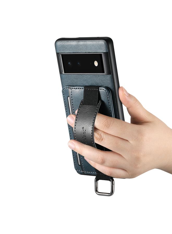 Suteni Case For Googel Pixel 6 H13 Card Wallet Wrist Strap Holder PU Phone Case - Image 3