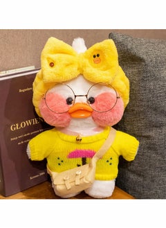 KASTWAVE Duck Stuffed Animal Toy Yellow Soft Plush for Kids Girls DIY Hugglable with Cute Hat and Costume Best Gifts Duckling Glasses 12inch 30cm  - Image 1