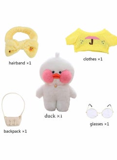 KASTWAVE Duck Stuffed Animal Toy Yellow Soft Plush for Kids Girls DIY Hugglable with Cute Hat and Costume Best Gifts Duckling Glasses 12inch 30cm  - Image 2