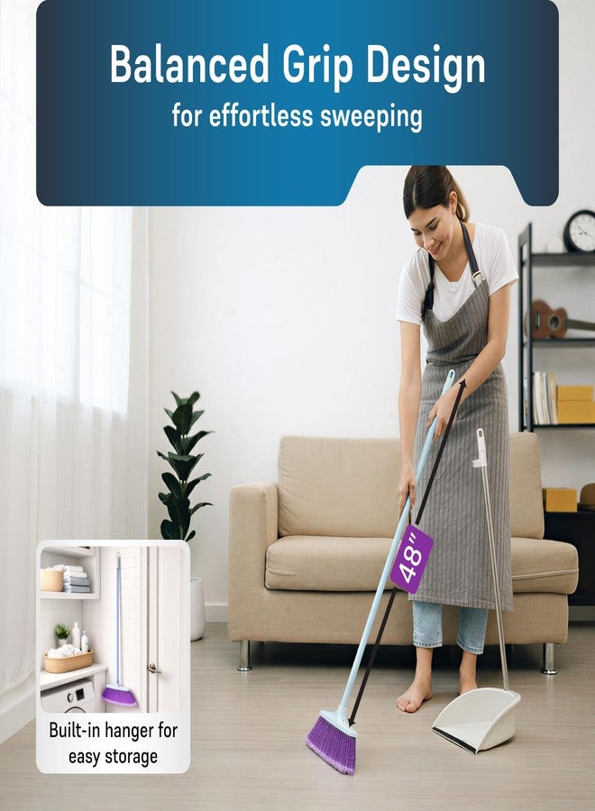 Soft Sweep Brooms The Original Soft Sweep Magnetic Action Broom (2-Pack, Purple) - Super Lightweight Indoor & Outdoor Sweepers with Soft Flagged Bristles - Non-Scratch Design for Wood, Tile, & Linoleum - Made in USA - Image 3