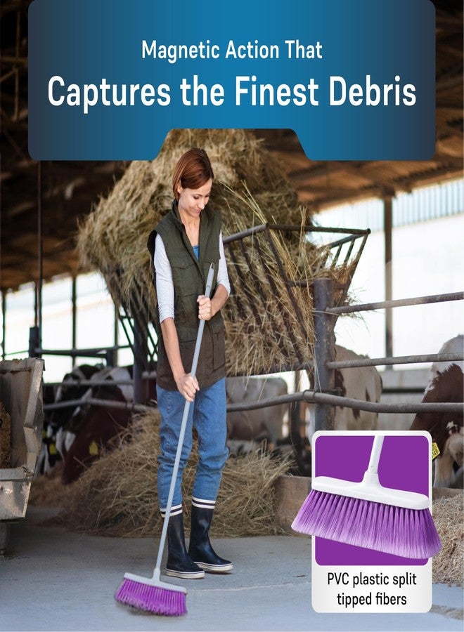 Soft Sweep Brooms The Original Soft Sweep Magnetic Action Broom (2-Pack, Purple) - Super Lightweight Indoor & Outdoor Sweepers with Soft Flagged Bristles - Non-Scratch Design for Wood, Tile, & Linoleum - Made in USA - Image 5