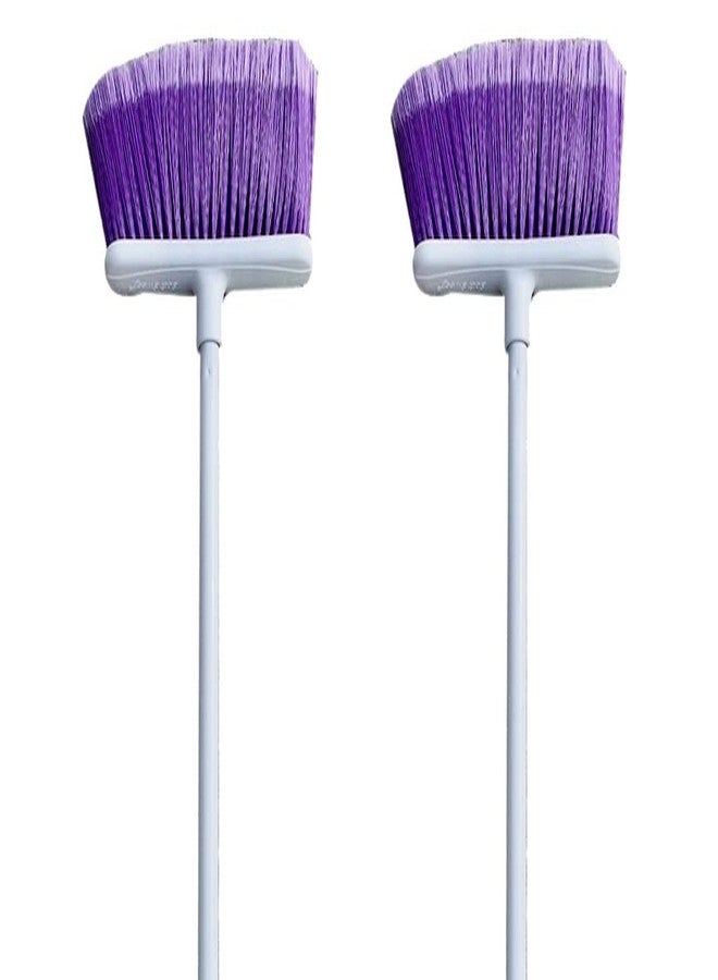 Soft Sweep Brooms The Original Soft Sweep Magnetic Action Broom (2-Pack, Purple) - Super Lightweight Indoor & Outdoor Sweepers with Soft Flagged Bristles - Non-Scratch Design for Wood, Tile, & Linoleum - Made in USA - Image 1