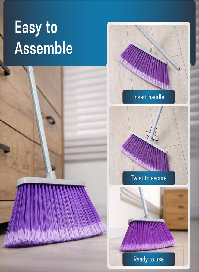 Soft Sweep Brooms The Original Soft Sweep Magnetic Action Broom (2-Pack, Purple) - Super Lightweight Indoor & Outdoor Sweepers with Soft Flagged Bristles - Non-Scratch Design for Wood, Tile, & Linoleum - Made in USA - Image 4