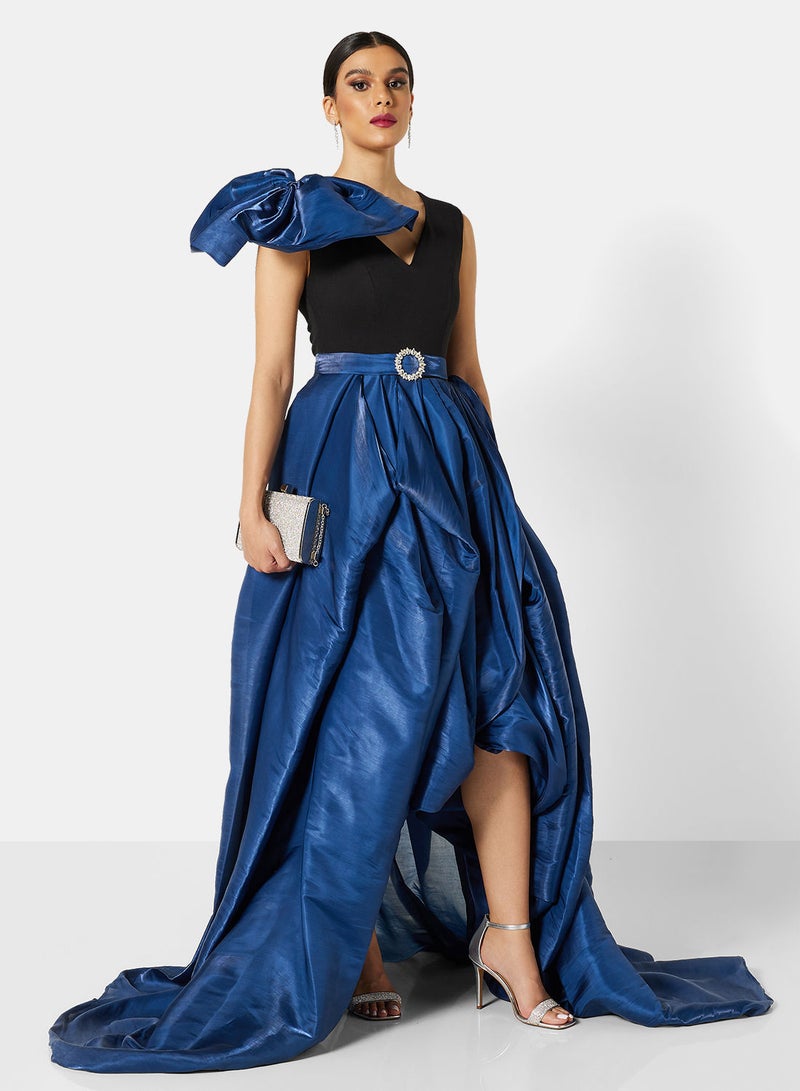 Statement Shoulder Drape Dress