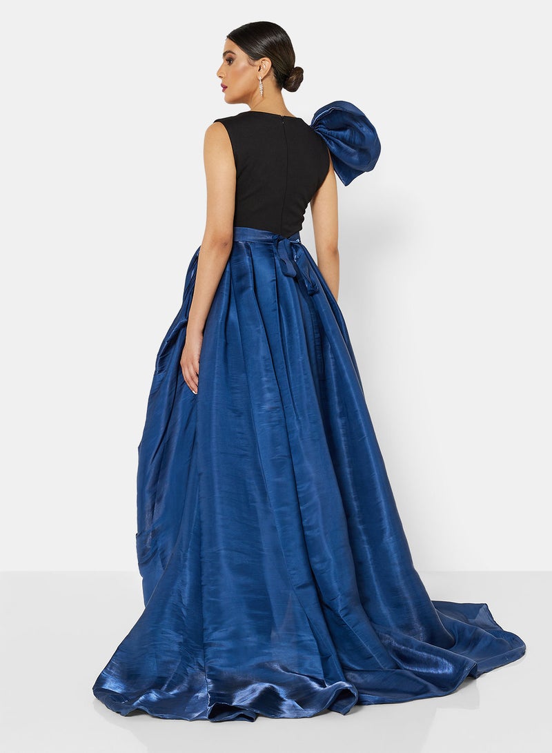 Statement Shoulder Drape Dress