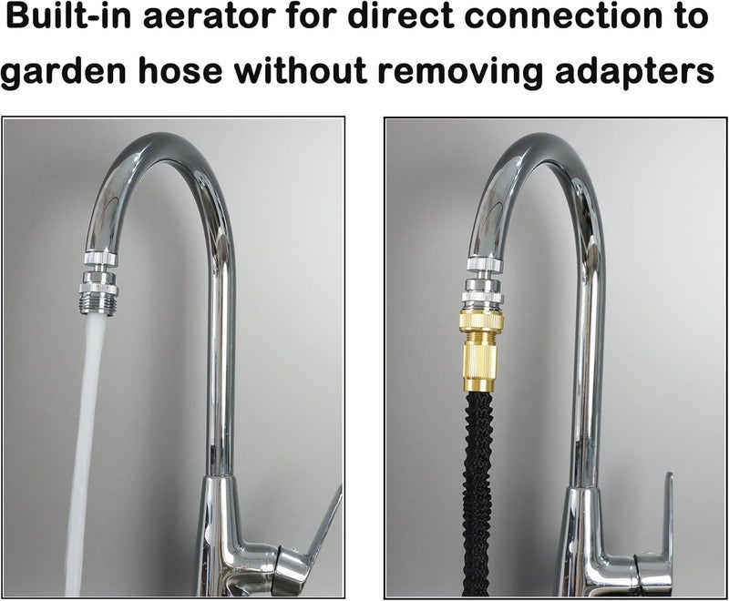 walkinginrain Faucet Adapter with Aerator, Sink Faucet to 3/4" Garden Hose Adapter, Swivel Faucet Adapter Kit, Faucet Adapter to Garden Hose for Kitchen Bathroom - Image 5