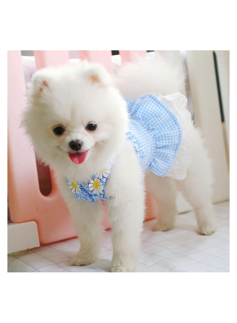 KASTWAVE Dog Dresses for Small Dogs Girl Female Plaid Dog Sundresses Puppy Cat Skirt Doggie Birthday Party Princess Dresses Pet Summer Clothes Apparel Costumes (2 Pieces, M) - Image 4