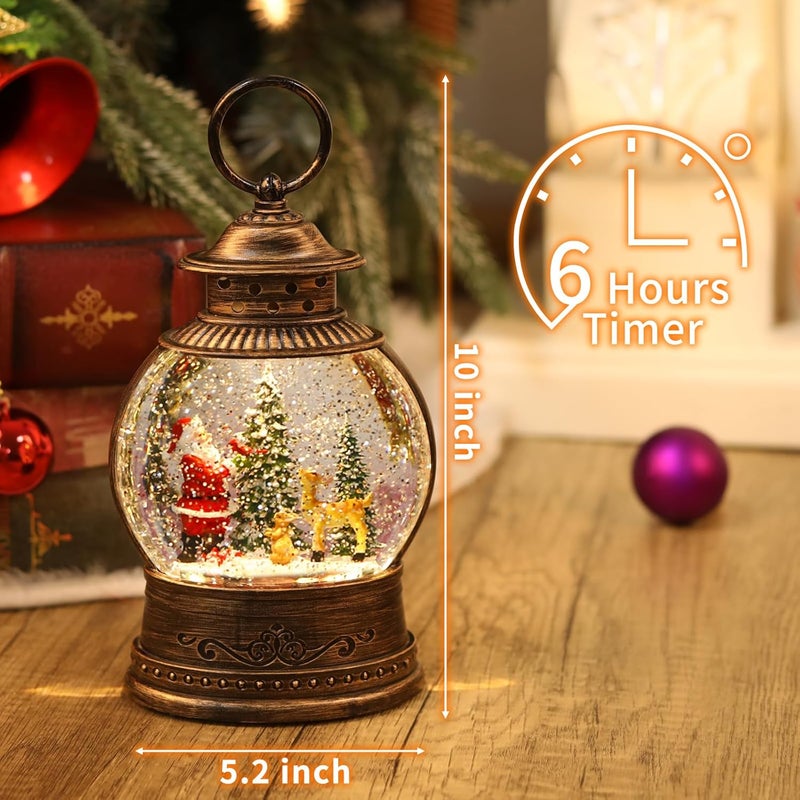 PestiLite Christmas Snow Globes, Lighted Decorations Musical Snow Globes Lantern, Santa Christmas Decoration Indoor Home Décor & Gift, 6H Timer, USB/Battery Operated, - Image 4