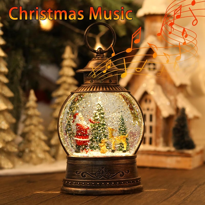 PestiLite Christmas Snow Globes, Lighted Decorations Musical Snow Globes Lantern, Santa Christmas Decoration Indoor Home Décor & Gift, 6H Timer, USB/Battery Operated, - Image 5