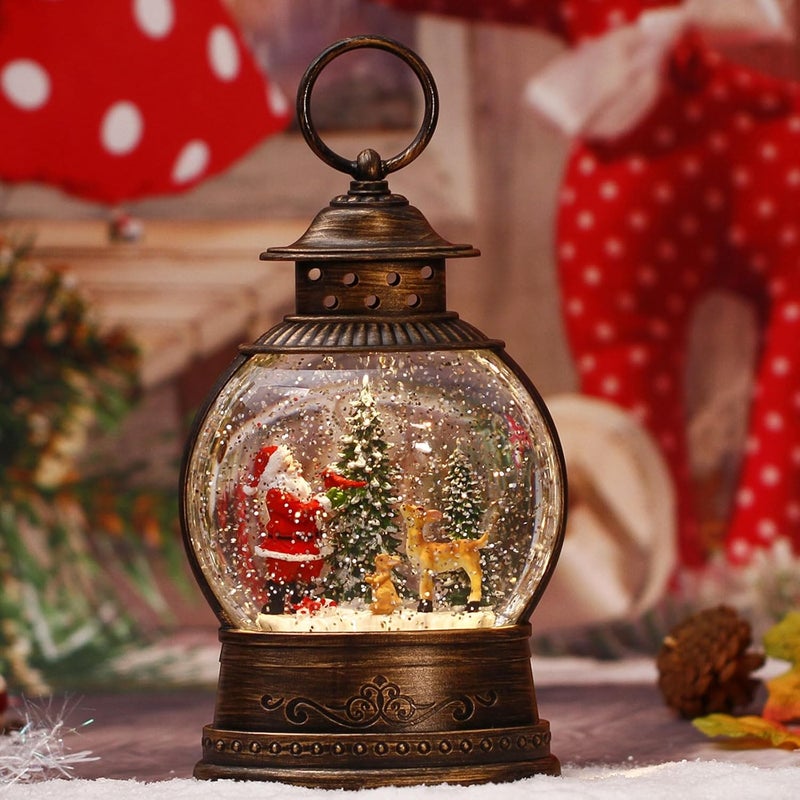 PestiLite Christmas Snow Globes, Lighted Decorations Musical Snow Globes Lantern, Santa Christmas Decoration Indoor Home Décor & Gift, 6H Timer, USB/Battery Operated, - Image 2