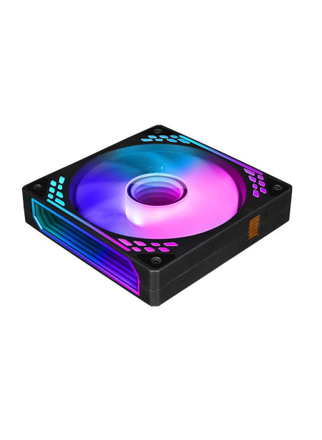 Play Jia Wanjia Tian Magnetic Fan, Black, Single Pack, 12cm, Water Cooling Case Fan, Magnetic Suction, Wireless Splicing, Argb Light Synchronization, Pwm Temperature Control - Image 5