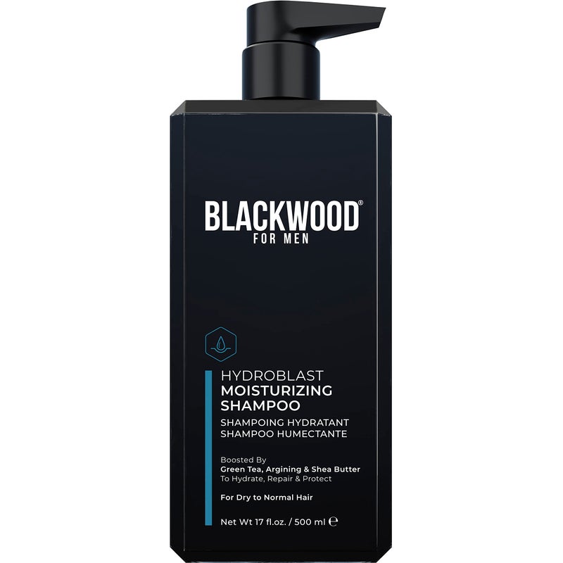 Blackwood For Men Hydroblast Moisturizing Shampoo - Men's Shampoo for Coarse, Dry, & Curly Hair - Infused with Ginseng & Ginger- Natural Vegan Formula -Sulfate Free, Paraben Free & Cruelty Free(17 Oz) - Image 1