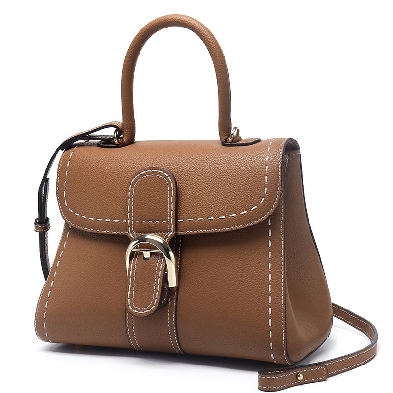 Cowhide New Genuine Leather Horseshoe Buckle Crossbody Bag Women'S Handbag High-End Commuter Shoulder Crossbody Bag - Image 3