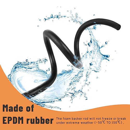 U0U Backer Rod 1/8 Inch Rubber Caulk Saver,Foam Backer Rod for Gaps and Joints,Concrete Expansion Joint Filler,19.6 feet Length - Image 4