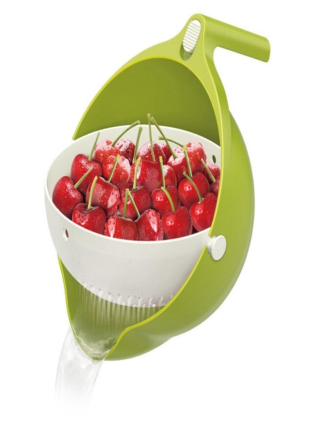 ezalla Plastic Multi-Functional Square Large Refrigerator Storage Box Double Layer Drain Basket 3 in 1 Kitchen Colander Strainer Bowl Set with Lid,Kitchen Vegetable Washing Basket [Multi Color] - Image 4