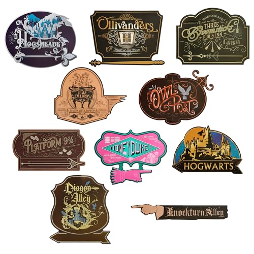 Conquest Journals Harry Potter Wizarding World Directional Sign Set, Officially Licensed, 12 Pieces, 10 6'' x 9'' Location Signs & 2 48'' Posts, Cardstock, Party Decorations or Home Decor - Image 3