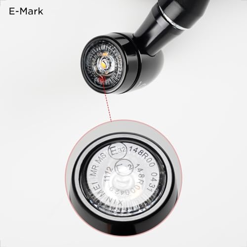 evermotor إشارات دوران LED للدراجة النارية إيفرموتور ميني بوليت، إشارات وميض من سبائك الألمنيوم CNC، مؤشرات أمامية وخلفية 12 فولت لهارلي، دراجة، ياماها، هوندا، كافيه ريسر، كروزر - ضوء كهرماني + أحمر، 2 قطعة - Image 2