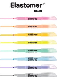 lineplus Elastomer Highlighter Pen Pastel Colors 8 Pack  - Image 1