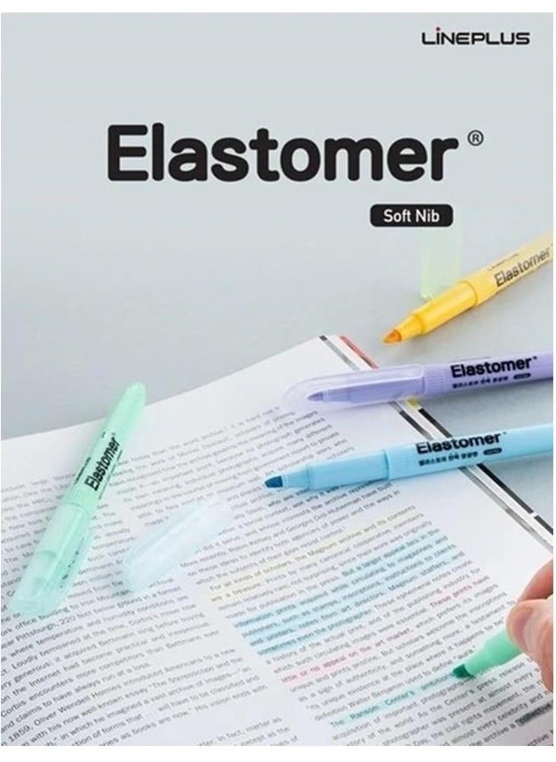 lineplus Elastomer Highlighter Pen Pastel Colors 8 Pack  - Image 2