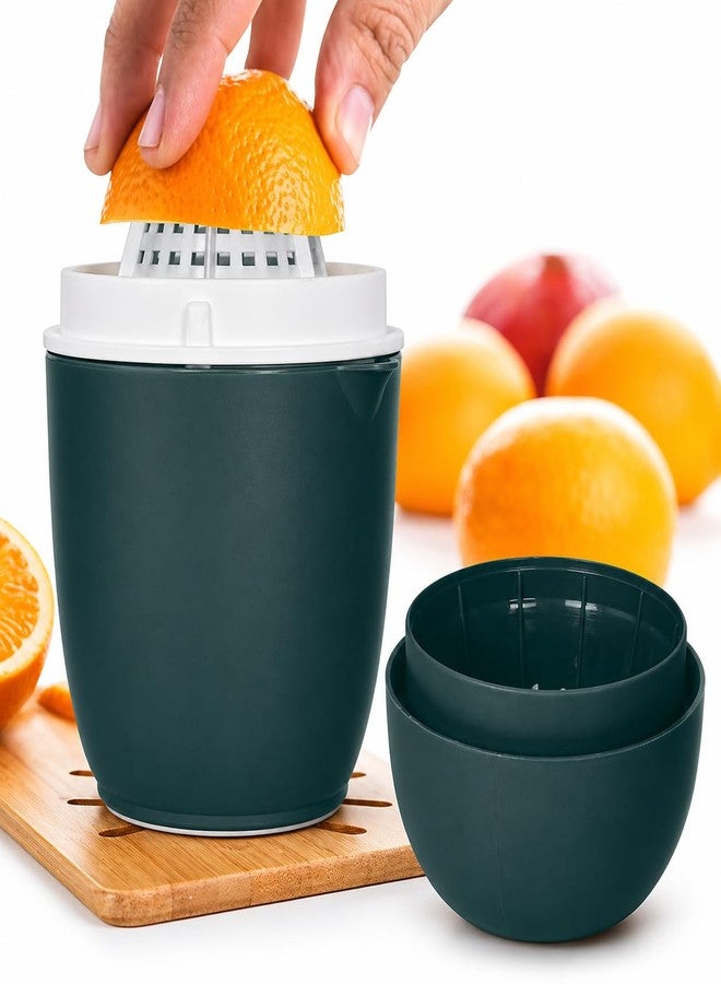 Lechin KASHTHABHANJAN PHARMA® Manual Citrus Press with Container, Orange Lemon Squeezer, BPA Free Fruit Juice Extractor, Kitchen Tool with Strainer, Easy Hand Press for Home (Multi Color) - Image 3