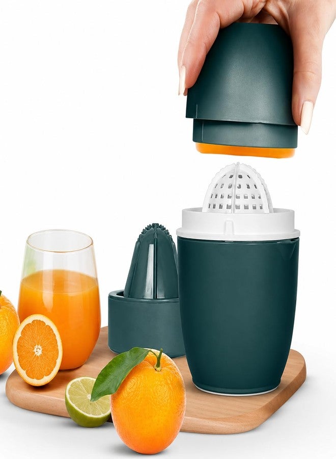 Lechin KASHTHABHANJAN PHARMA® Manual Citrus Press with Container, Orange Lemon Squeezer, BPA Free Fruit Juice Extractor, Kitchen Tool with Strainer, Easy Hand Press for Home (Multi Color) - Image 1