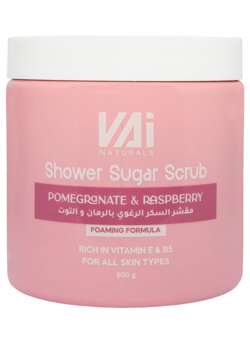 VAI Naturals - Pomegranate & Raspberry Foaming Sugar Scrub 600ml - Image 1