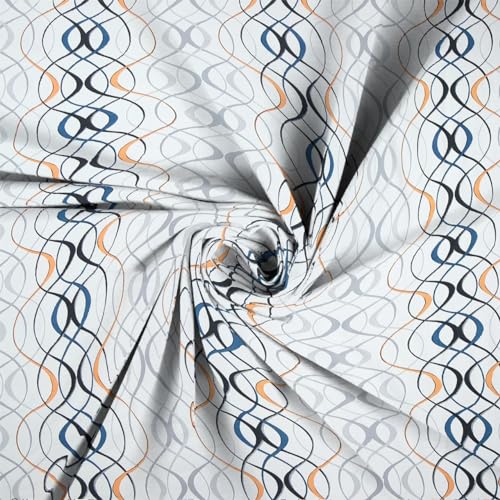 NEW LEAF Glace Cotton 220 TC Flat Single Bedsheets for Summer Breathable | Wrinklefree (Size-60 X 90 Inch) with 1 Pillow Covers (Size-17 X 27 Inches, Zigzag, White Black Zigzag) - Image 2