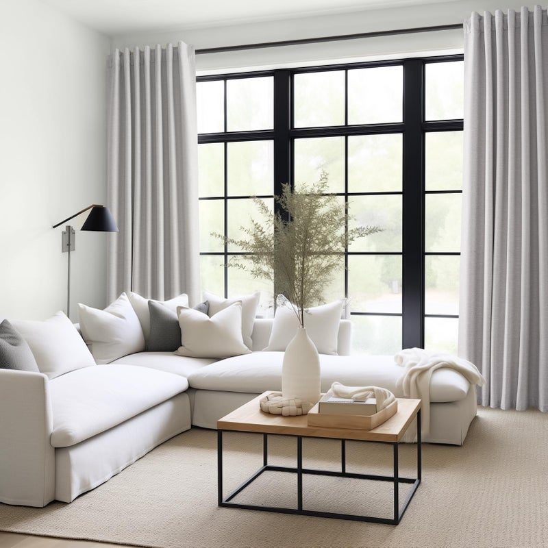 Topfinel Linen Gray Blackout Curtains 96 Inch Long  Boho Beige Gothic Viral Drapes Pinch Pleated Curtains with Hooks for Living Room  Neutral 8FT Back Tab Bedroom Curtains 52"" X 96"" 8 FT 2 Panels - Image 2