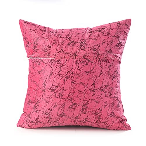 Nirwana Decor® Avion Textured Velvet Cushion Covers, 16x16 inches/40x40 cms, for Home/Sofa/Bed/Chair (Pink, 16x16 inches) Pack of 5 - Image 4