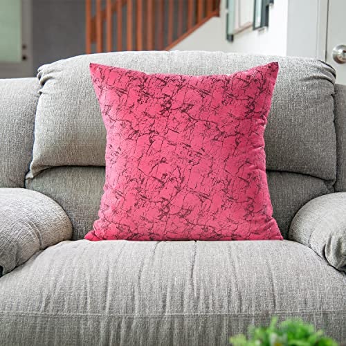 Nirwana Decor® Avion Textured Velvet Cushion Covers, 16x16 inches/40x40 cms, for Home/Sofa/Bed/Chair (Pink, 16x16 inches) Pack of 5 - Image 2