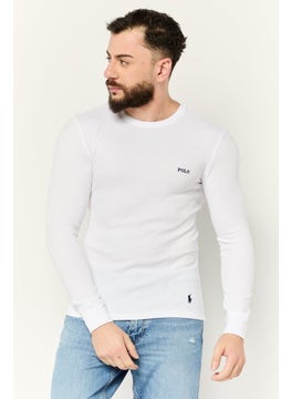 POLO RALPH LAUREN Men Crew Neck Long Sleeve Embroidered Logo Sweatshirt, White  - Image 1