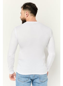 POLO RALPH LAUREN Men Crew Neck Long Sleeve Embroidered Logo Sweatshirt, White  - Image 2