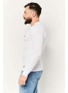 POLO RALPH LAUREN Men Crew Neck Long Sleeve Embroidered Logo Sweatshirt, White  - Image 4