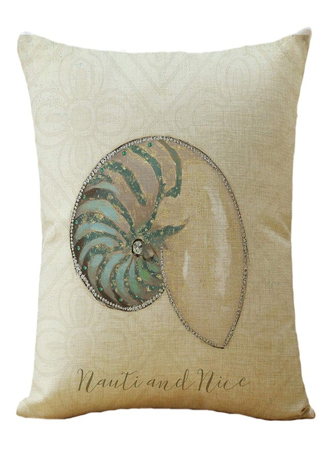 WOMHOPE Set of 4 Throw Pillow Covers Vintage Coastal Nautical Beach Shell Pillow Cases Square Cushion Cases Burlap Toss 18 x 18 Inch for Living Room,Couch and Bed (Blue Starfish) - Image 4