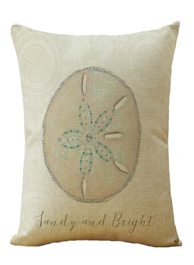 WOMHOPE Set of 4 Throw Pillow Covers Vintage Coastal Nautical Beach Shell Pillow Cases Square Cushion Cases Burlap Toss 18 x 18 Inch for Living Room,Couch and Bed (Blue Starfish) - Image 5