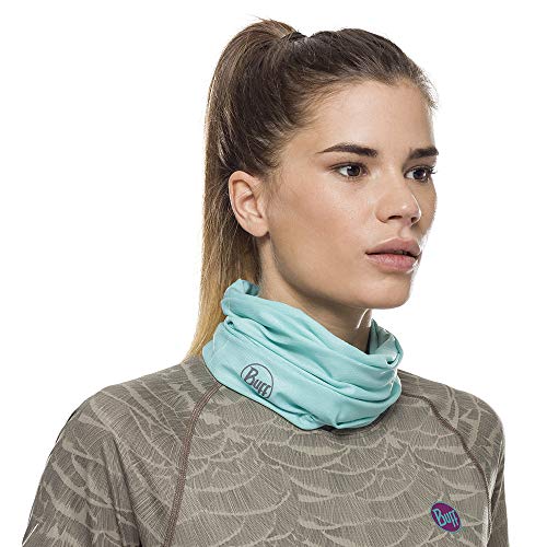 BUFF CoolNet UV Neck Gaiter – Solid Colors, UPF 50 Sun Protection, Breathable Cooling Face Mask & Headwear, 12+ Ways to Wear, Quick Dry, Polygiene & HeiQ Fresh Tech, Recycled Polyester, Pool, Adult Size - Image 2