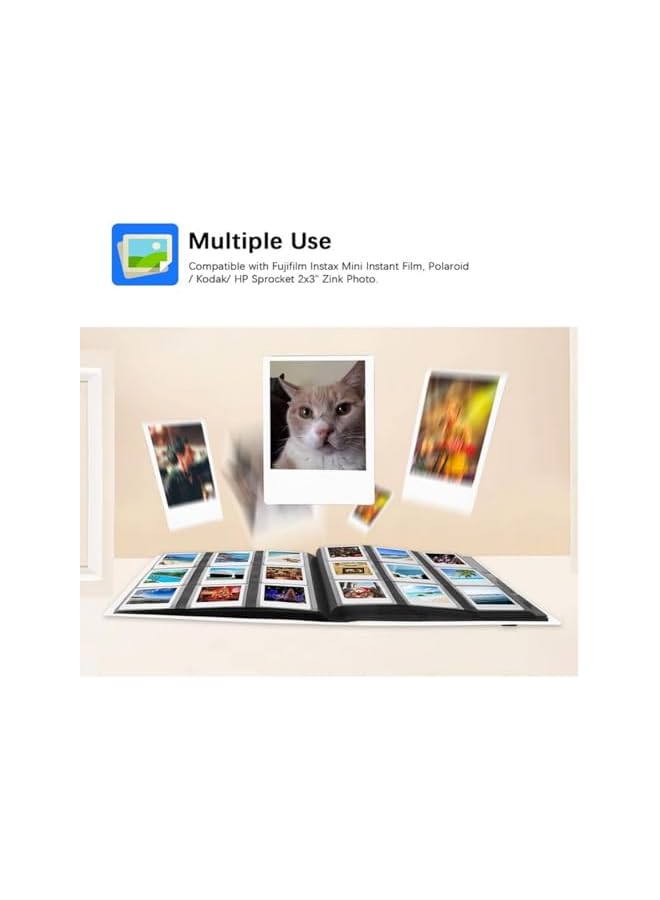 The Bros 432 Pockets 3 Inches Instax Film Photo Album for Fujifilm Instax Mini 12 11 9 Evo 90 70 40 8 7 LiPlay Instant Camera Album (White) - Image 4