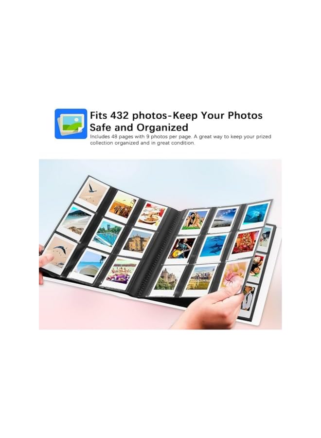 The Bros 432 Pockets 3 Inches Instax Film Photo Album for Fujifilm Instax Mini 12 11 9 Evo 90 70 40 8 7 LiPlay Instant Camera Album (White) - Image 3