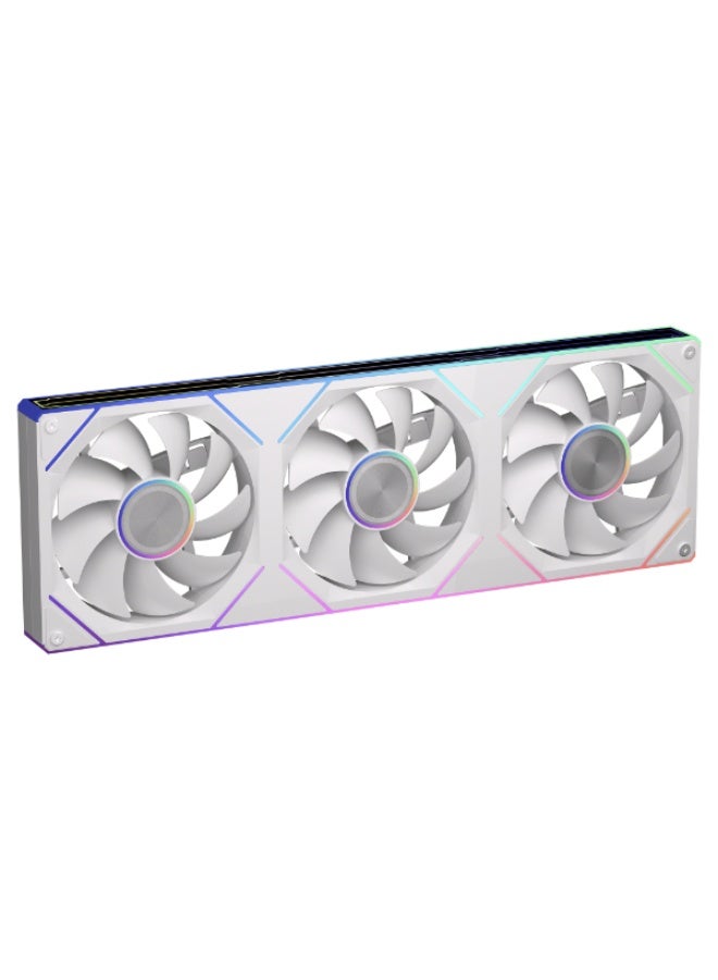 ثيرمو مراوح بي سي رينوكس RX08 مقاس 360 ملم PWM اضاءة ARGB لون أبيض – قطعة واحدة - Image 5
