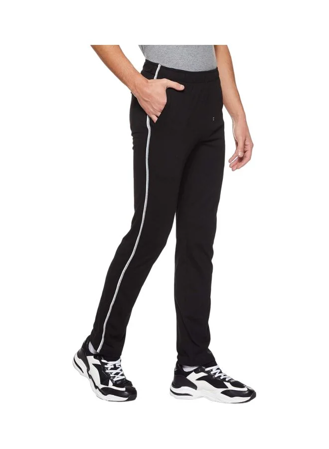 Jockey Black & Grey Melange 9501 Men Super Combed Cotton Rich Slim Fit Trackpants with Side and Back Pockets for Men | Best Price UAE